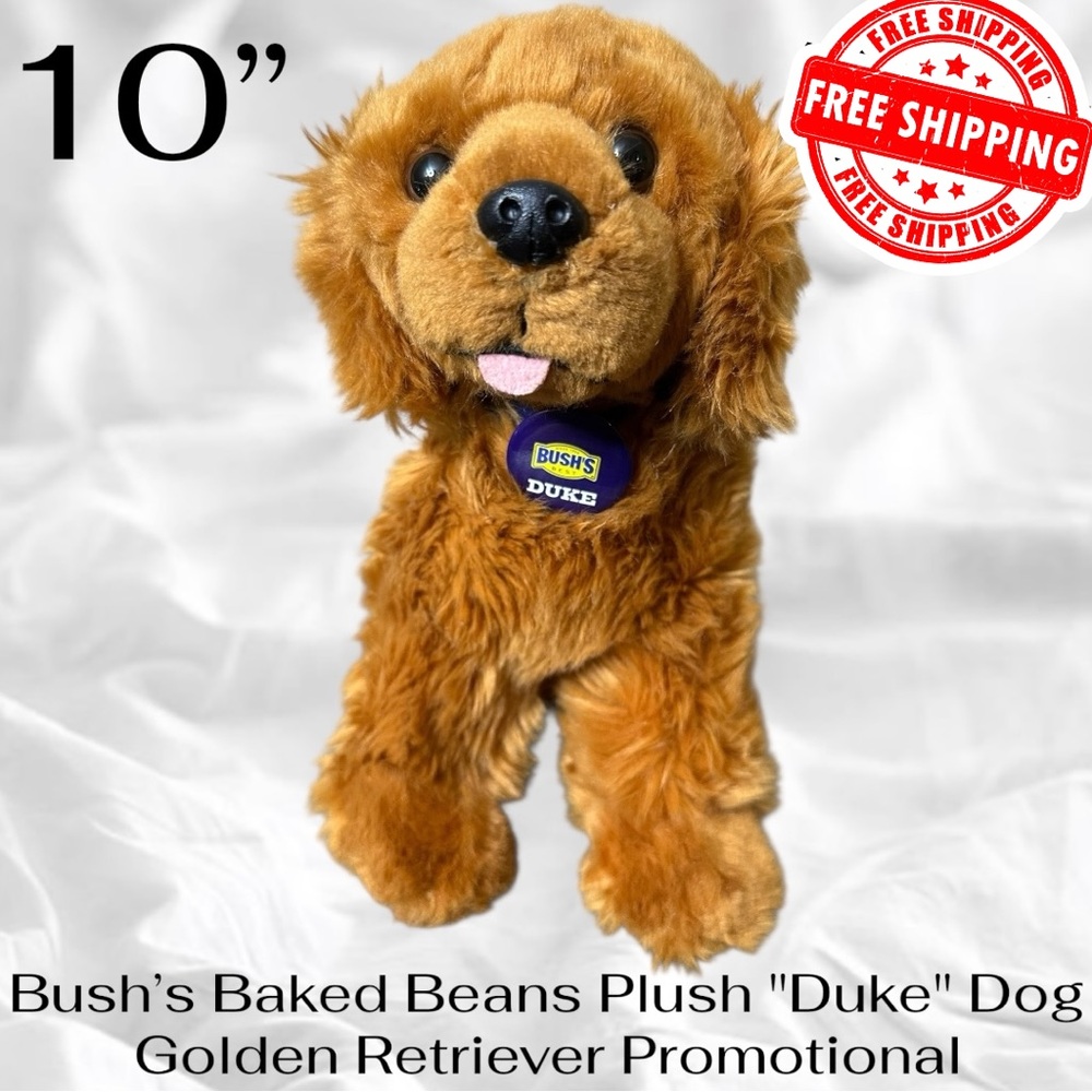 Bush’s Baked Beans 10” Plush "Duke" Dog Golden Retriever Promotional FREE SHIP